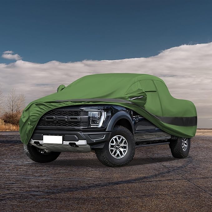 Heavy Duty Outdoor Car Cover Compatible with 2004-2026 Ford F150,Waterproof All Weather for Automobiles, Outdoor Full Cover Rain Sun UV Protection with Zipper Cotton