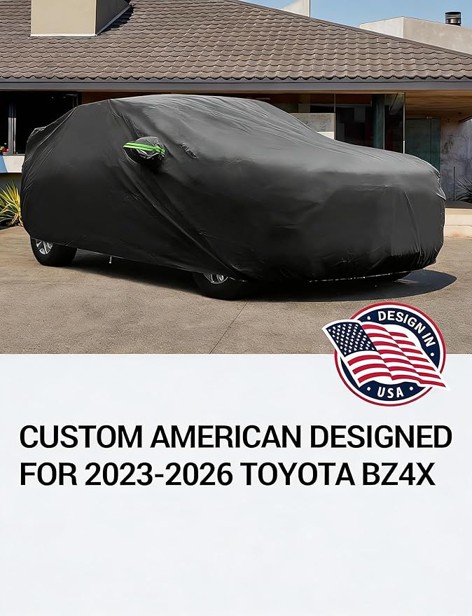 Proadsy Car Cover Custom Fit for Toyota bZ4X 2023 2024 2025 2026, Waterproof All Weather for Automobiles, Full Exterior Cover Rain Snow Sun Protector Indoor Outdoor Car Cover