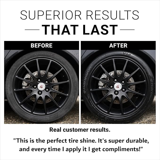 CAR GUYS Tire Shine Spray 1 Gallon Refill - The Perfect Deep Black Shine - Long Lasting Car Tire Dressing - No Sling & Dry to Touch - Sprayer Not Included