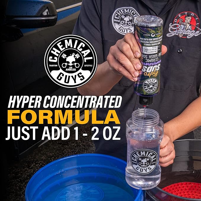 Chemical Guys HydroSuds Ceramic Shine High Foaming Car Wash Soap - Foam Cannon Soap, Works with Foam Guns or Bucket Washes Safe for Cars, Trucks, Motorcycles, RVs, & More, Berry Scent - 64 fl oz