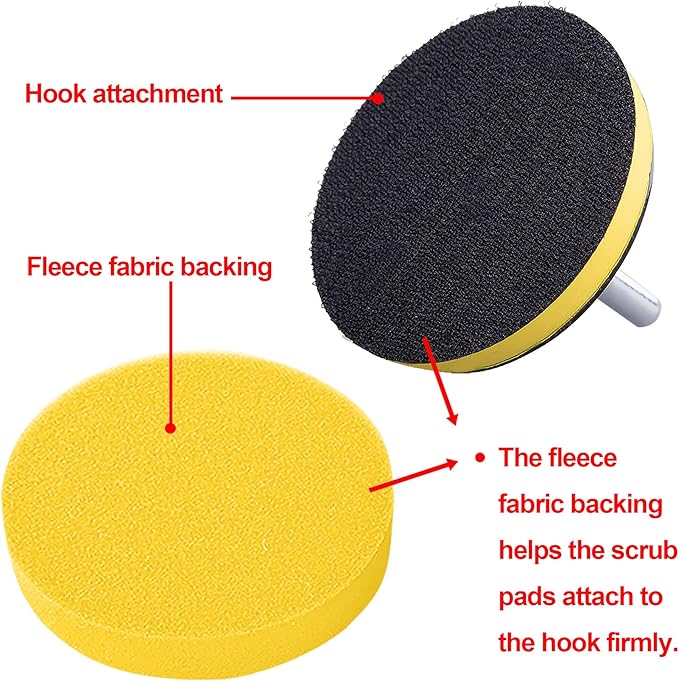 SIQUK 16 Pieces 3 Inch Buffing Pads Foam Polishing Pad Kit Polisher Pads Bonnets Wax Buffer Polish Pads Car Buffer Attachment for Drill