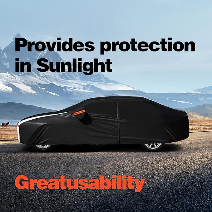 Dodge Challenger Hellcat Car Cover 100% Waterproof All Weather, Gift with Towel, 10 Layers Car Cover Custom Fit 2008-2025 Dodge Challenger, Full Exterior Cover Rain Sun UV Protector.