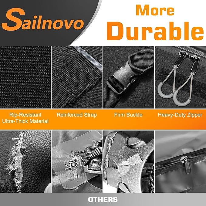 Sailnovo Car Rooftop Cargo Carrier Roof Bag 15 Cubic Feet Waterproof Car Top Carrier, Fits Most Vehicle with/Without Rack, Include Anti-Slip Mat,4 Reinforced Straps,4 Door Hooks
