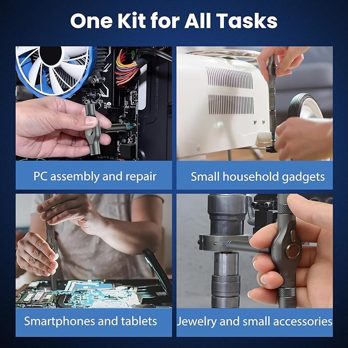 Ratcheting Screwdriver Set, 42PCS Magnetic Multi-Bit Driver with 6.2° Ratcheting Gear, T-Handle & Magnetic Booster, Extended Lever Handle, 40 S2 Steel Bits with Portable Case for Home Repair & DIY