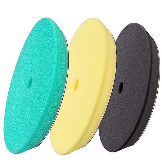 3pcs Polishing Pads for Orbital Sander, Orbital Buffing Pads Hook and Loop Foam Buffer Pad Set for Cutting, Compounding, Polishing and Waxing (6 inch)
