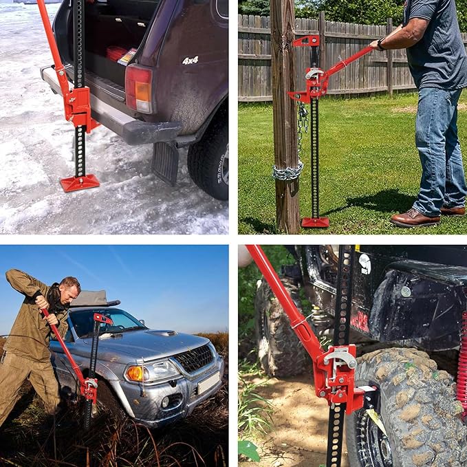 GarveeTech 3 T Farm Jack, 48 in Utility Farm Jack, 6600 LBS Capacity Ratcheting Off Road Utility Jack, Heavy-Duty Farm Jacks Foratv, Utv, SUV, Tractor, Truck, Universal Jacks