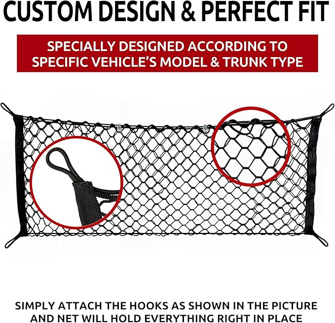 Trunknets Inc Envelope Style Trunk Cargo Net for Ford Fusion 2017 2018 2019 2020 NEW