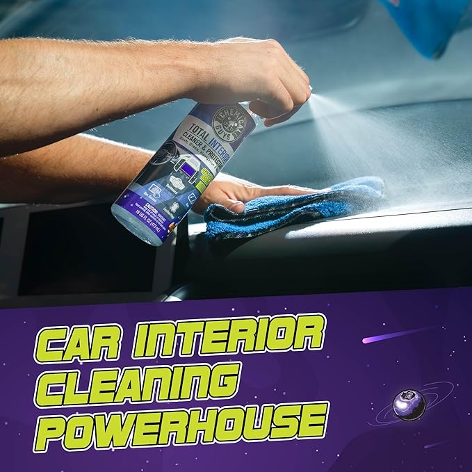 Chemical Guys Total Interior Cleaner & Protectant - 2 Pack (16 oz Each) All-in-One Car Interior Cleaner for Dash, Seats, Carpet, Glass, Vinyl, Leather, and Plastic - Galactic Scent