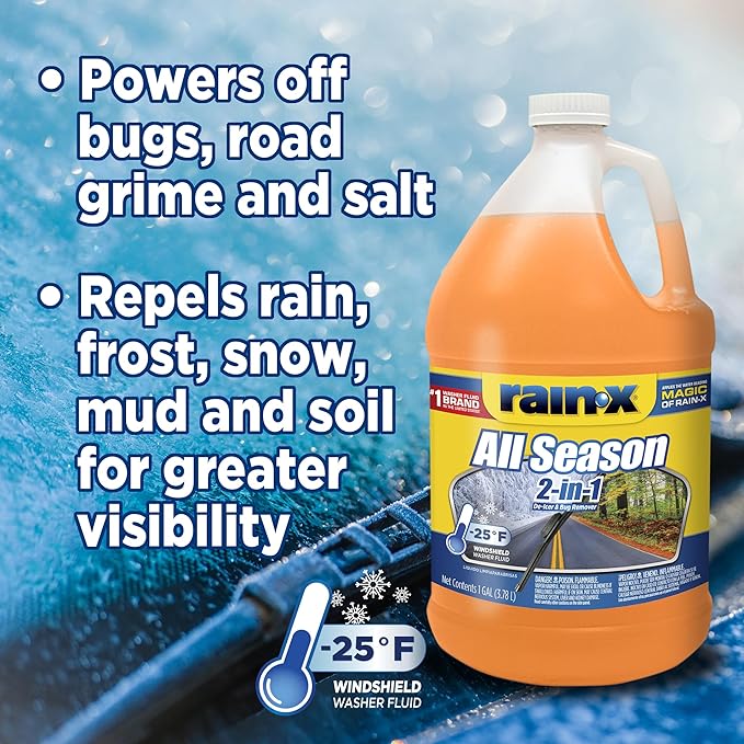 Rain-X All Season -25°F 2-in-1 De-Icer & Bug Remover Windshield Washer Fluid - 1 Gallon