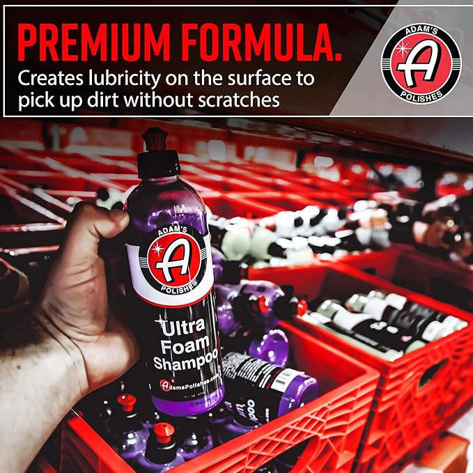 Adam's Polishes Ultra Foam Shampoo Gallon - Our Most Sudsy Car Shampoo Formula Ever - pH Neutral Formula For Safe, Spot Free Cleaning - Ultra Slick Formula That Wont Scratch or Leave Water Spots