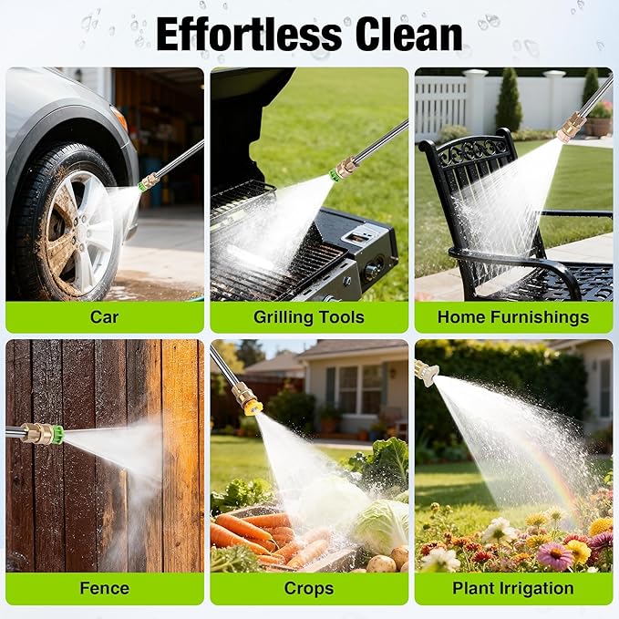 Pressure Washer, Power Washer with GFCI Safety Plug & No-Bend 360° Nozzle, 1.33 GPM Pressure Washer Complete with Foam Cannon & 4 Nozzles for Car & Home