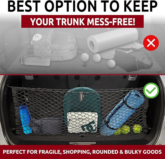 Envelope-Style Trunk Cargo Net for Toyota Highlander 2020-2026 – Premium Rear Storage Organizer | Flexible Mesh Net for SUVs & Trucks – Secure & Space-Saving Trunk Organization
