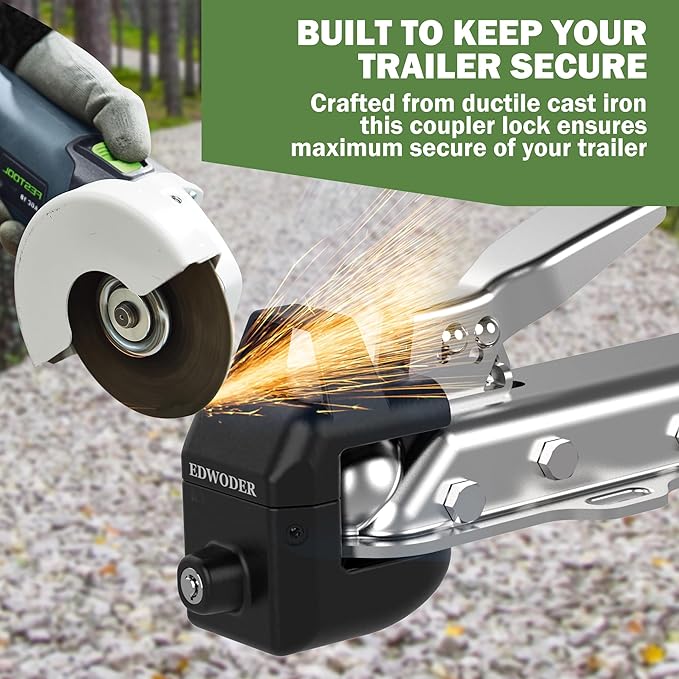Trailer Coupler Lock N-LOK1 Heavy Duty Hitch Locks with Keys,Anti Theft RV Locks,ONLY Fit 2" Ball Coupler (2")