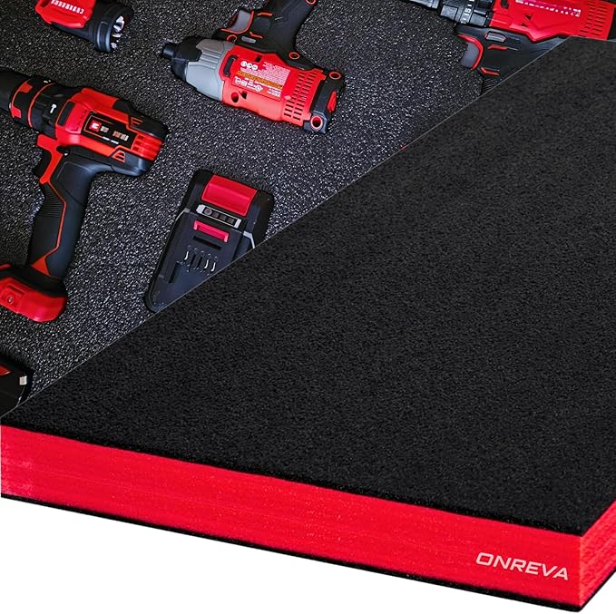 ONREVA Tool Box Foam, 1PC 54x22x3 inch, Foam Inserts for Cases, Polyethylene Storage Sheets for Toolbox Hard Case, Tool Shadow Insert, Kaizen Organizer Sheet