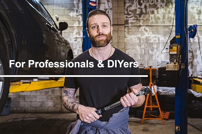 3/8" Drive 10-100 ft-lb (16.9-138.9 Nm) Dual-Direction Click Professional Torque Wrench