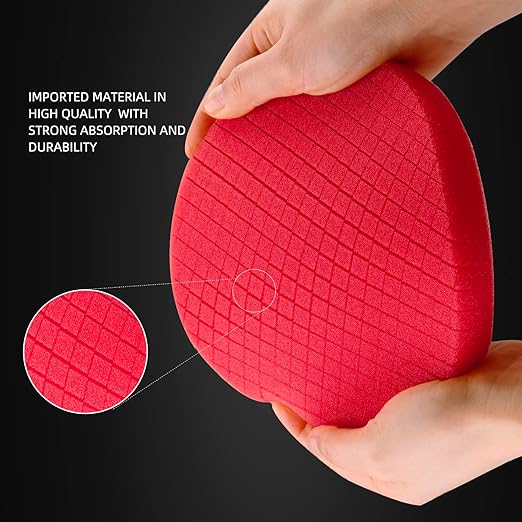 Red T10 Ultra-Fine Finishing Pad, 3Pcs 5.5 Inch Buffing Polishing Pads for 125mm Backing Plate Compound Buffing Sponge for Car Buffer Polisher Compounding, Polishing and Waxing-FPTSS5R-3
