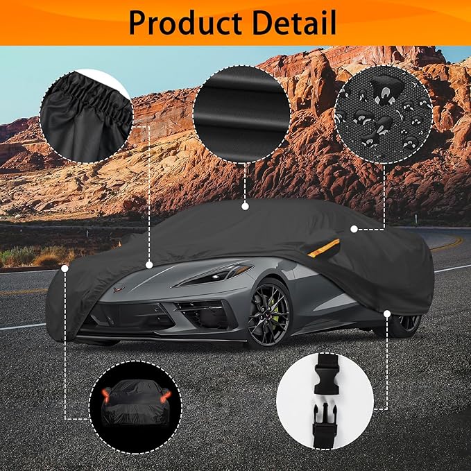 UV Protection Car Cover Windproof Dustproof Scratch Resistant Outdoor Universal Full Car Covers (5-Coupe Car Cover, C7-Fit Coupe/Cabrio-Length 218-227 inch)