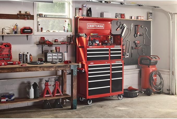 CRAFTSMAN 41" Rolling Tool Chest, 10-Drawer Steel Tool Cabinet with Drawer Trays and Paper Towel Holder (CMST341102RB)