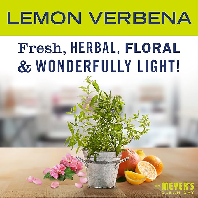 MRS. MEYER'S CLEAN DAY Mirror & Window Cleaner, Great for Indoor & Outdoor Glass Surfaces, Lemon Verbena, 24 Fl Oz