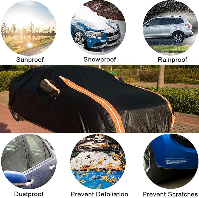 Car Cover Custom Fit for 1999-2025 Honda Odyssey, 8-Layer Waterproof All Weather SUV Cover, Full Exterior Cover Sun Rain Protection with Door Zipper and Storage Bag