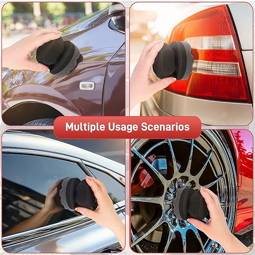3PCS Tire Shine Applicator Pads, High-Density Wave-Grip Pad for Leather & Tire Care, Auto Detailing Tool, Durable and Reusae Applicator Pad for Auto Polishing, Cleaning, and Waxing
