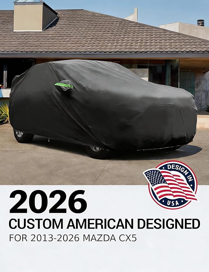 Proadsy Car Cover Compatible with Mazda CX5 2013-2024 2025 2026 Windproof All Weather Waterproof Sun Rain UV Dust Snow Protection Outdoor Covers