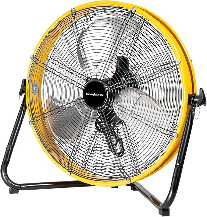 20" High Velocity Metal Floor Drum Fan, 4500 CFM Heavy Duty Industrial Shop Fan, 3 Speed, 360 Degree Tilt, Wall Mounted & Floor Design for Warehouse, Commercial, Barn, Garage - UL Safety Listed