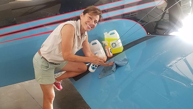 Plane Perfect Wing Wipe Quick Detail Spray Sealant - Hydrophobic Aviation Grade Spray Wax with UV Protection - Long Lasting Nano Spec Shine for Airplanes, Cars, Boats & Motorcycles | 128 Oz
