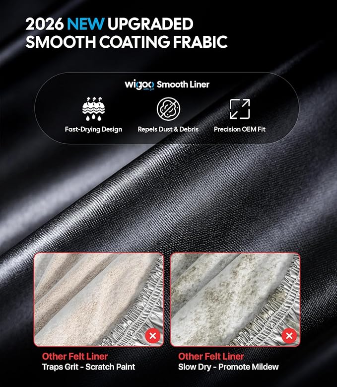Wigoo Ford Explorer Car Cover Accessories 2006-2026, Custom Fit Waterproof All Weather Outdoor Indoor Full SUV Cover, Windproof Sun UV Rain Snow Dust Protection, Door Zipper, Reflective Strips