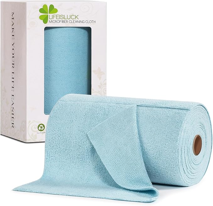 85 Pack Tear Away Microfiber Towels Roll, 10" x 10" Value Pack Reusable Cleaning Towels Absorbent Rags Fast Drying Dishcloths Lint Free Cleaning Wipes for Kitchen House Car