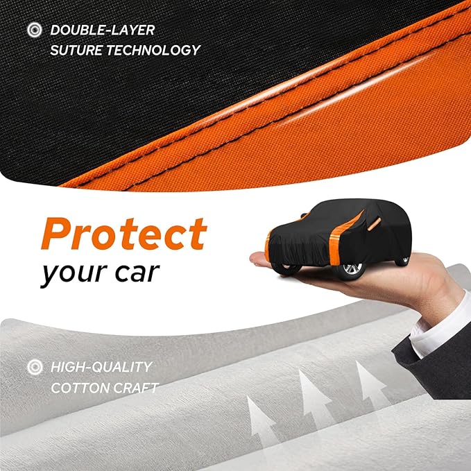 10-Layer for Toyota RAV4 Car Cover Waterproof All Weather for Automobiles, Outdoor Full Cover Soft Cotton Lining Rain Snow UV Protection with Door Zipper, Fit for Toyota RAV4 2006-2025