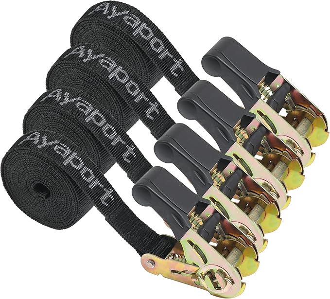 Ayaport Endless Ratchet Strap 1 inch 10 feet 2500LBS Break Strength (no Hook) Small Short Ratcheting Tie Down Motorcycle Car Roof Rack Trailer Cargo Straps