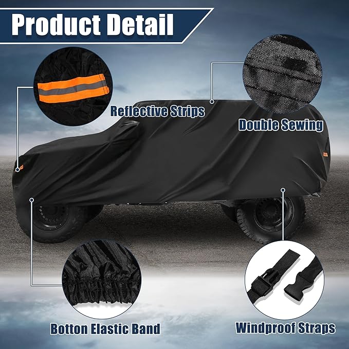 X AUTOHAUX SUV Car Cover Fit for Jeep Wrangler JK JL 2 Door 2007-2021 Outdoor Waterproof Sun Rain Dust Wind Snow Protection 210D Oxford Black