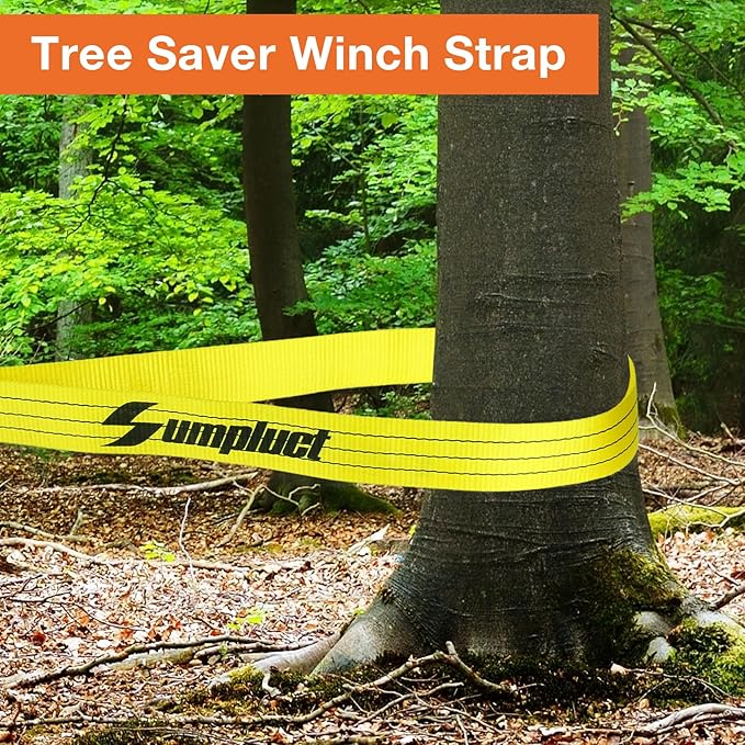3 Inch,8 Foot Tree Saver,Pull Strap,Tow Straps,Winch Ropes,30,000 Pound Capacity,Heavy Duty Rope Pulling,Wire,Lifting Sling,Rigging Cable for Vehicle,Emergency Kit Use 2 Pack