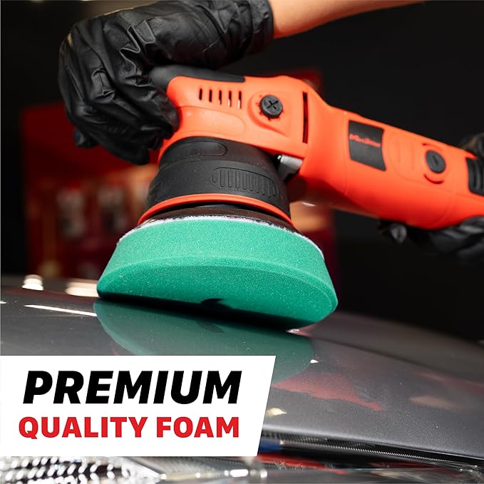 Maxshine M15 Pro Dual Action Polisher & Foam Pads Kit – 15mm Long Throw, 1000W Power, 5″ Backing Plate, Variable Speed 2,500–5,000 OPM – Professional Car & Marine Paint Correction