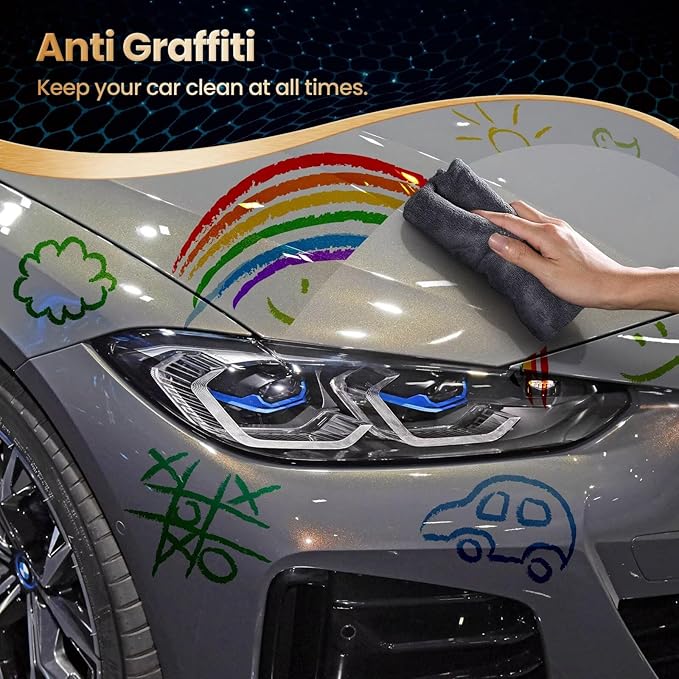 20H Advanced Nano Graphene Ceramic Coating for Cars 70ml (10+ Yrs Protection), Unique UV Technology & Extremely Hydrophobic Car Ceramic Coating Kit for Auto Detailing, Paint & Wheel Protection