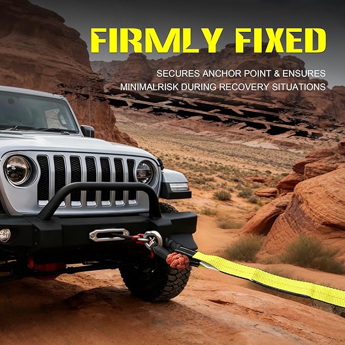 Recovery Tow Strap with Reinforced Loops 2" x 20ft Heavy Duty 25000 LBS Break Strength Emergency Recovery Tow Strap Winch Extension Rope for Car, Truck, Jeep, ATV, SUV, Tree Saver, Winch Extension