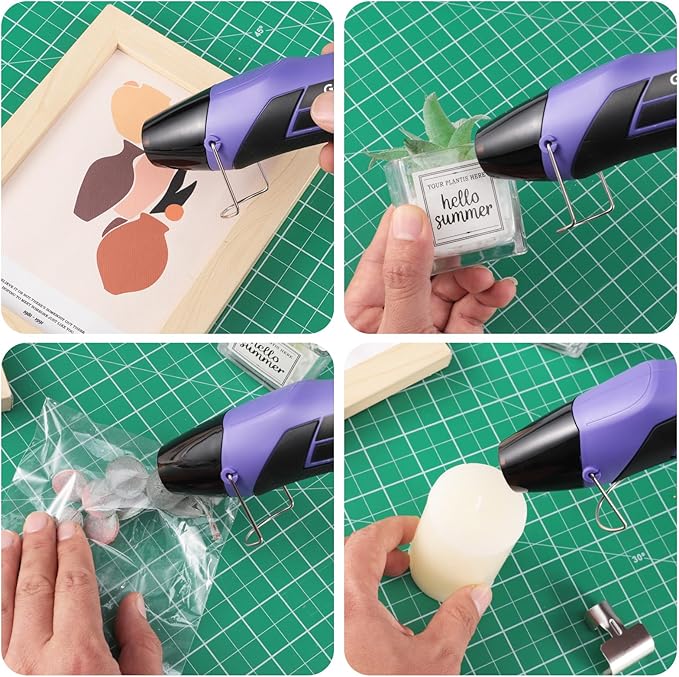 Heat Gun with 100Pcs Solder Seal Wire Connectors & 200Pcs Heat Shrink Tubing, 662°F/752°F(350°C/400°C) 350W 2-Temp Mini Heat Gun with 5Ft Power Cord for Crafting Shrink Tubing Embossing DIY