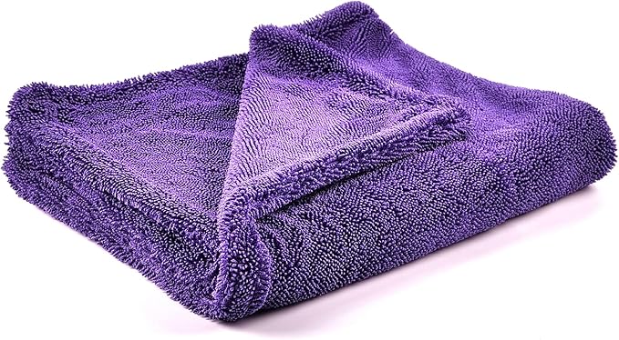Maxshine 20" x 24" Universal Purple Car Drying Towel – 1200 GSM Rinse-Free Double-Sided Microfiber – Plush, Super Absorbent Towel for Car Wash & Detailing