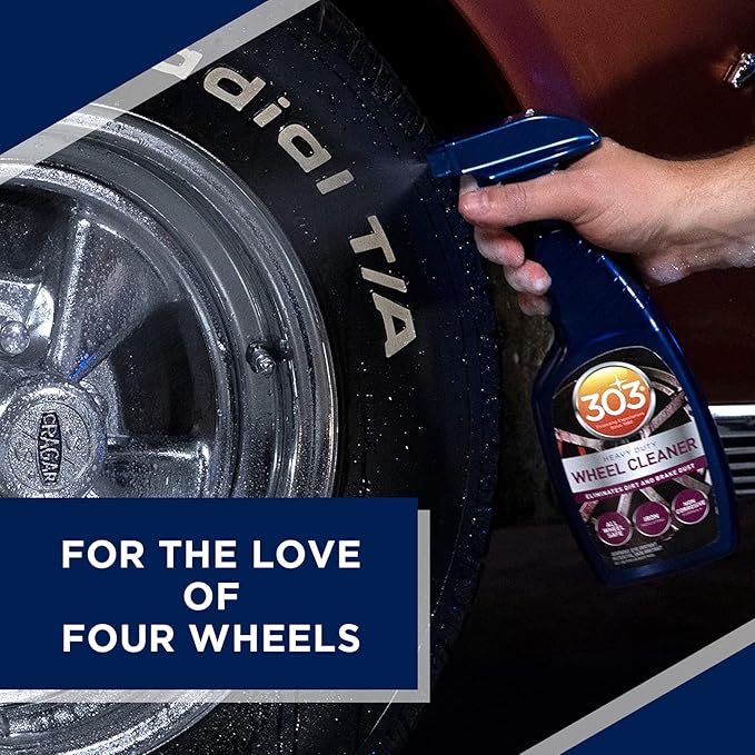 303 Products Heavy Duty Wheel Cleaner - Rim Cleaner for Car - Brake Dust Remover - All Wheel Safe - Iron Indicating Formula - Non Corrosive Formula, 15.5 fl. oz. (30597CSR) Packaging May Vary