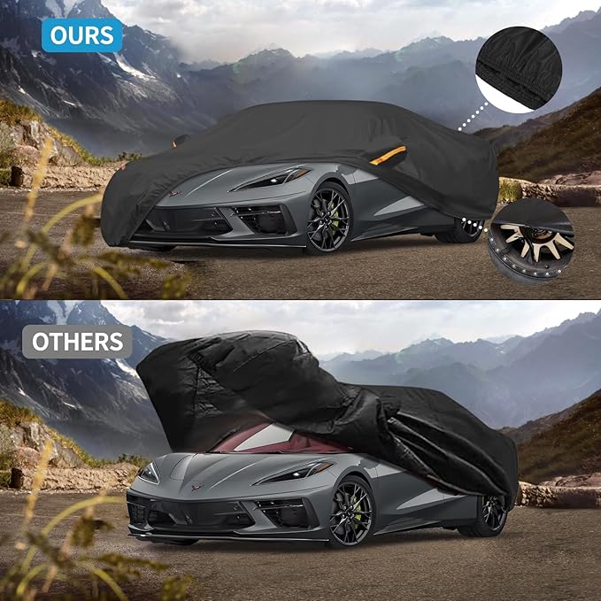 UV Protection Car Cover Windproof Dustproof Scratch Resistant Outdoor Universal Full Car Covers (5-Coupe Car Cover, C5-Fit Coupe/Cabrio-Length 192-203 inch)
