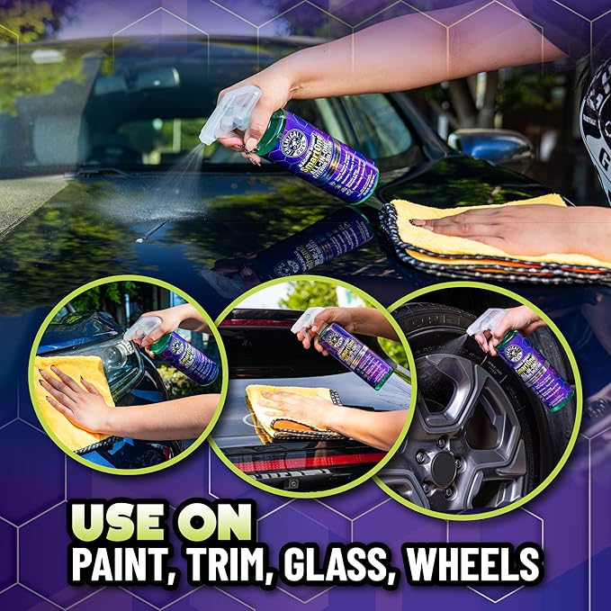 Chemical Guys Raging Rhino Waterless Car Wash And Quick Detailer Spray, No Rinse Exterior Cleaner For Paint, Glass, Wheels, Plastic, And Chrome, Spray And Wipe Shine, 128 Fl Oz