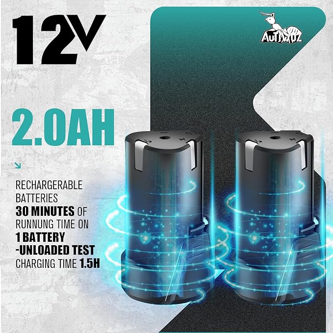 AUTIWOZ Cordless Mini Polisher Fast Change 1/3inch 12mm and 3mm Orbital, DA/RO Small Polisher for Car Detailing 6 Speeds, 2Pcs 2000mAh Li-ion Batteries, with Collet, Cone Cylinder Polishing Pads