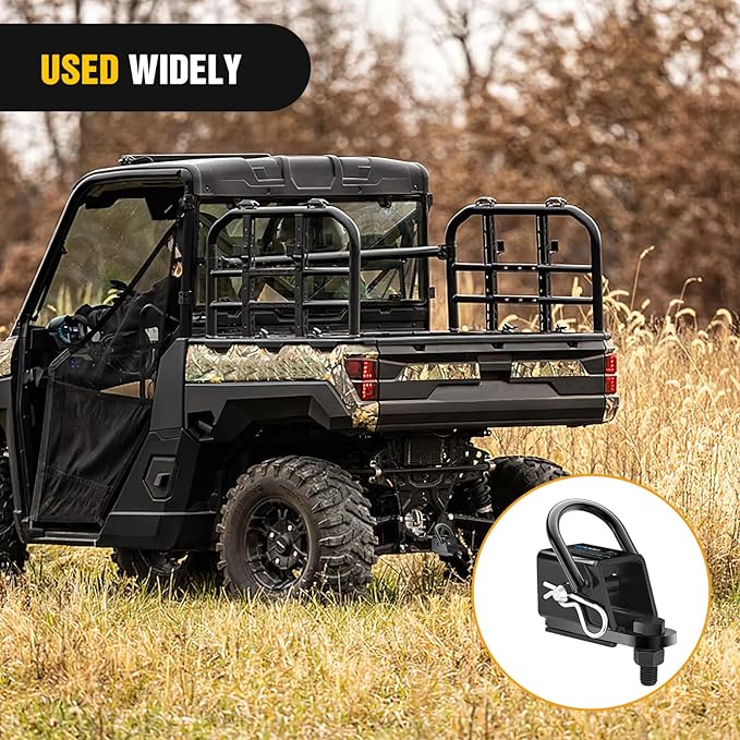 Nilight 2 Inch Rear Trailer Hitch Receiver Kit for ATV UTV Rear Bumper Tow Hook Black Hitch Cover Kit