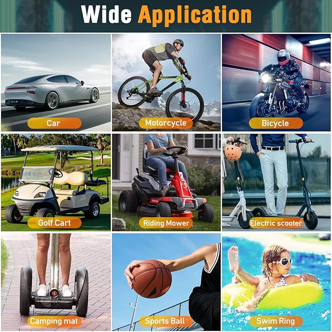 Tire Inflator Portable Air Compressor, 150PSI Air Compressor with Digital Pressure Gauge, 20000mAh & 3X Faster Portable Air Pump for Car, Motorcycle, Bicycle, Ball and More