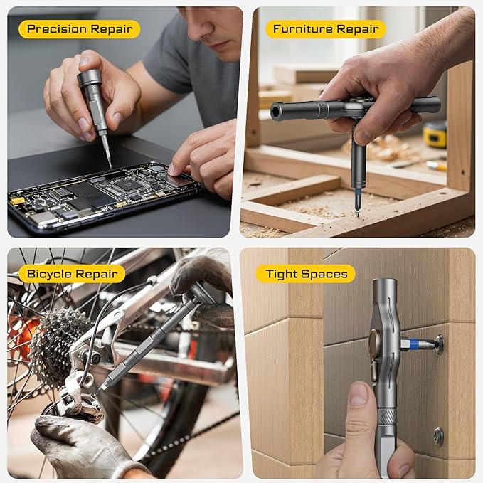 74 in 1 Magnetic Screwdriver Set, Ratchet Screwdriver Set with Detachable Allen Wrench T Handle & Storage Case, Gift for Men & Dad，Repair Tool Kit for Furniture, Electronics, Bicycle, DIY, Gadget