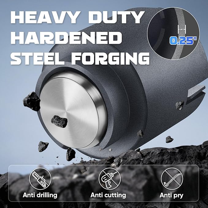 Trailer Lock for 1-7/8", 2",2-5/16" & Bulldog Couplers, Heavy-Duty Hardened Steel Trailer Tongue Locks with Fully Covered Anti-Theft Design (Silvery)