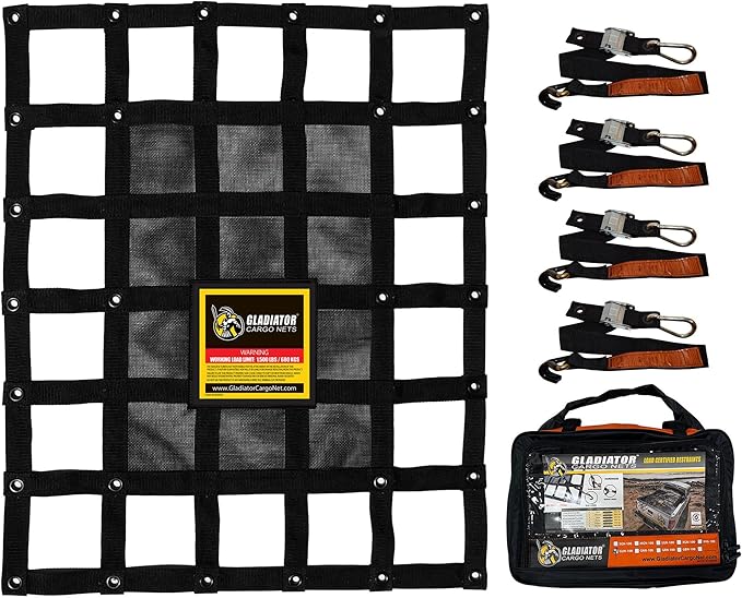 Gladiator Cargo Nets - Heavy Duty Cargo Net - ATV/Quad/Plane/RV (GAT-100) 2.5' x 3'