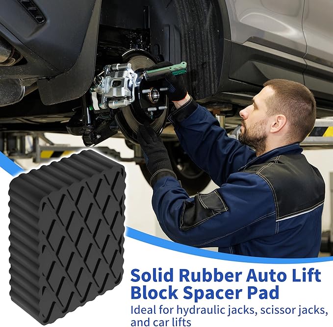 Car Jack Pads 6.3" x 4.7" x 2" Universal Jack Pad Adapter Heavy Duty Rubber Jack Stand Pads 6,000 Lbs(2.7 Tons) Anti-Slip Protect Frame Black 1Pc