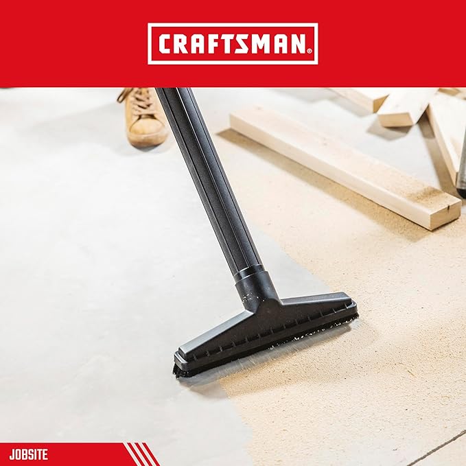 CRAFTSMAN CMXZVBE38633 2-1/2 in. Floor Brush Wet Dry Vac Attachment, Industrial-Grade 14 inch Wide Shop Vacuum Accessory with Bristles for Cleaning Larger Areas, Fits 2-1/2 in. Hose Diameter